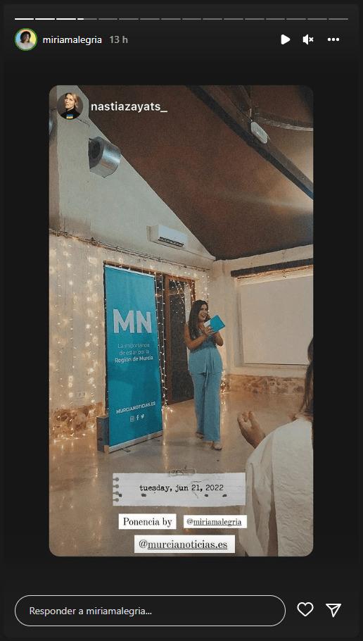 Miriam Alegría colaboradora en MURCIA TALENTOora en